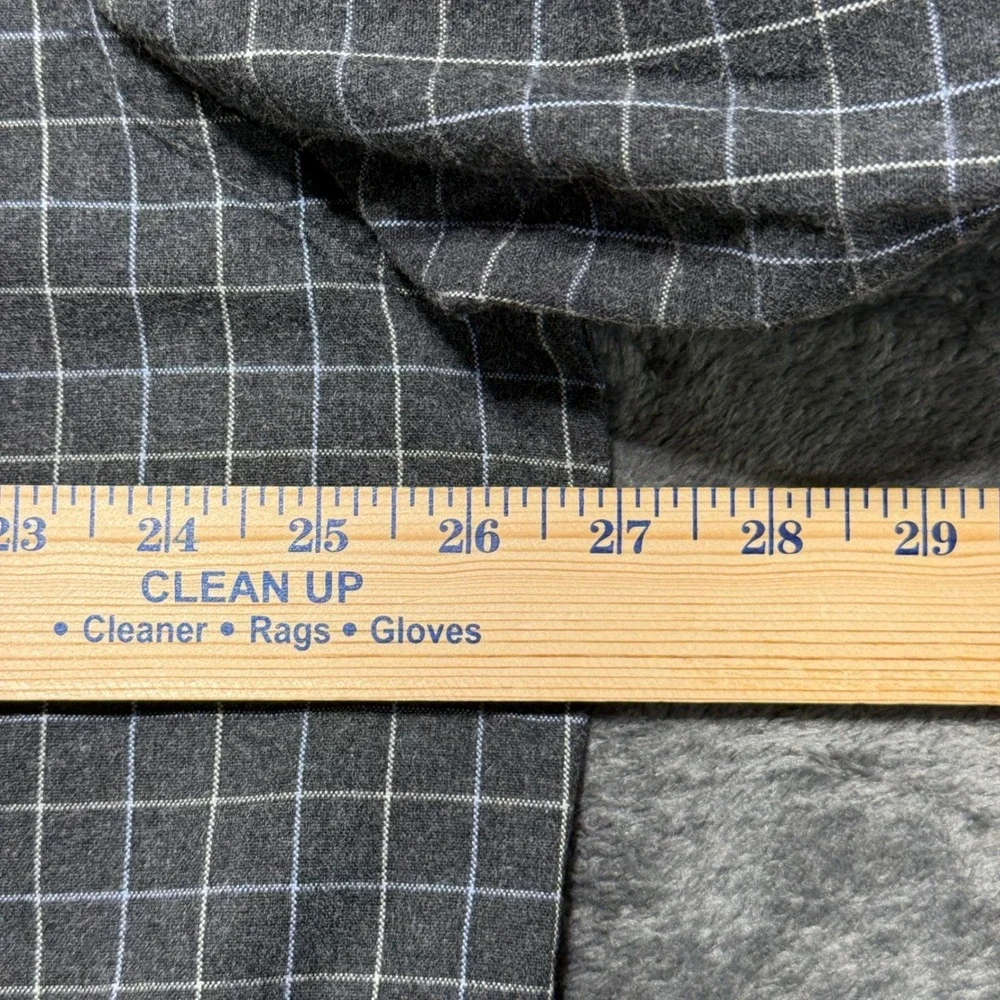Banana Republic Button Down Shirt Mens XXL Charcoal Grey Windowpane 262176-00‎